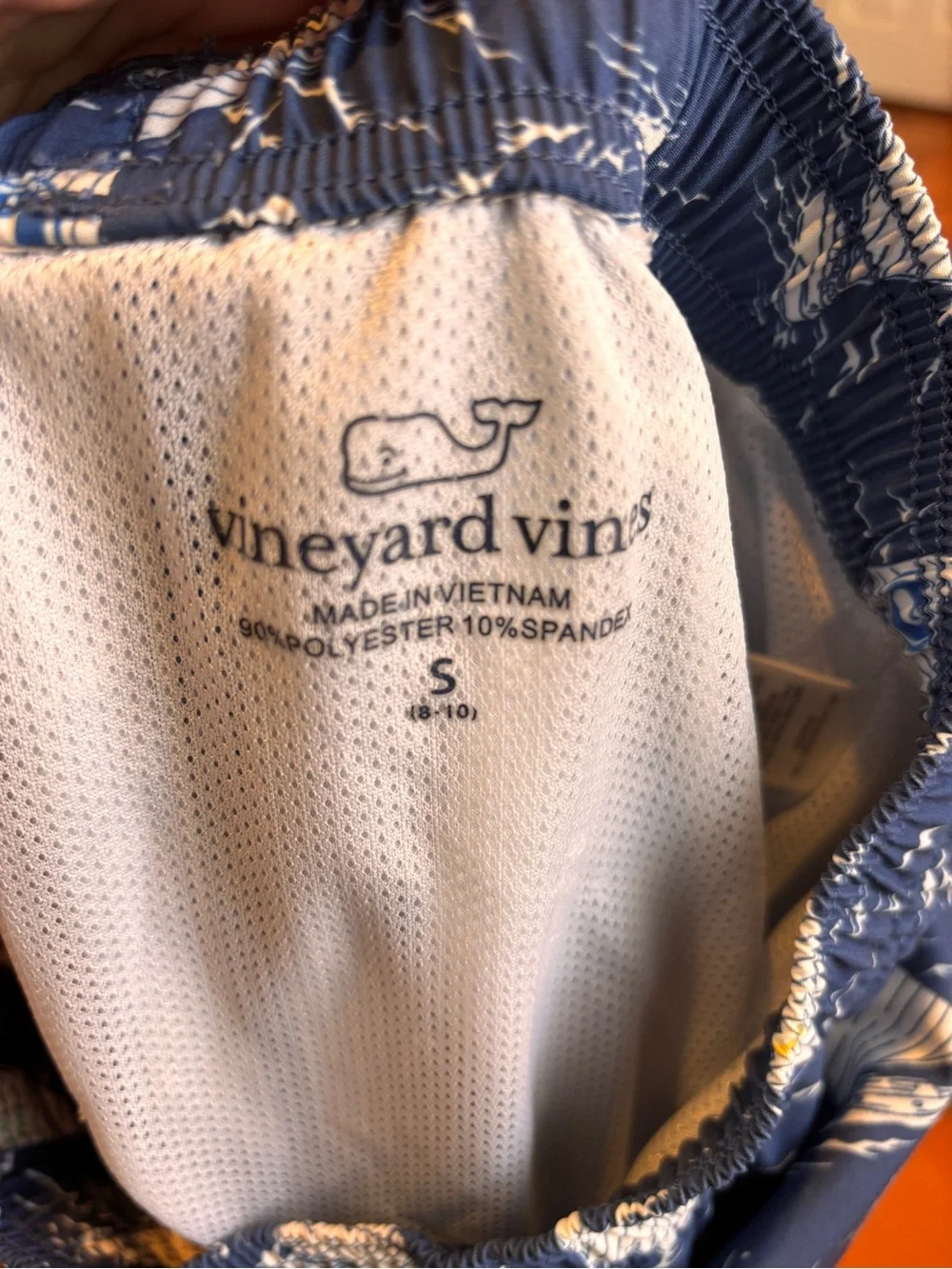 Vineyard Vines Navy Sailboat Print Swim Trunks